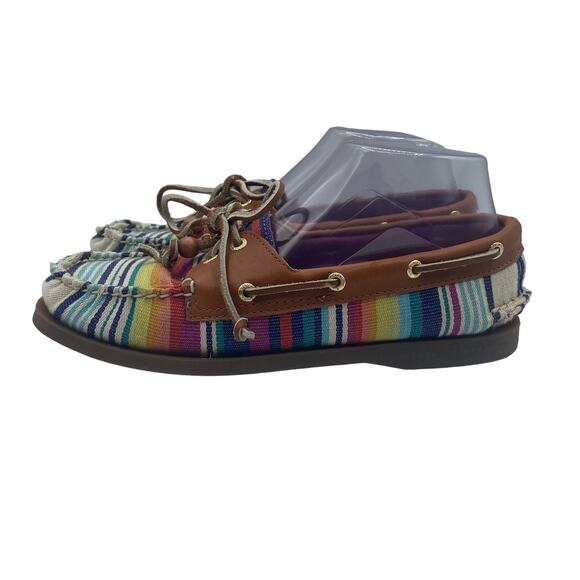 Sperry Top Sider American Original Rainbow Boat Shoes Canvas Womens 8 - Picture 1 of 8